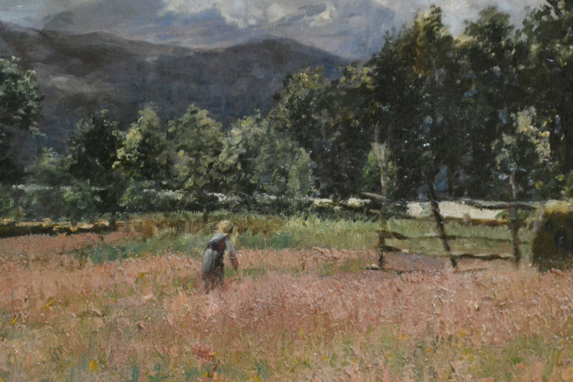 Ungedeuteter Künstler um 1900, sommerliche Landschaft mit - Bild 4 aus 6