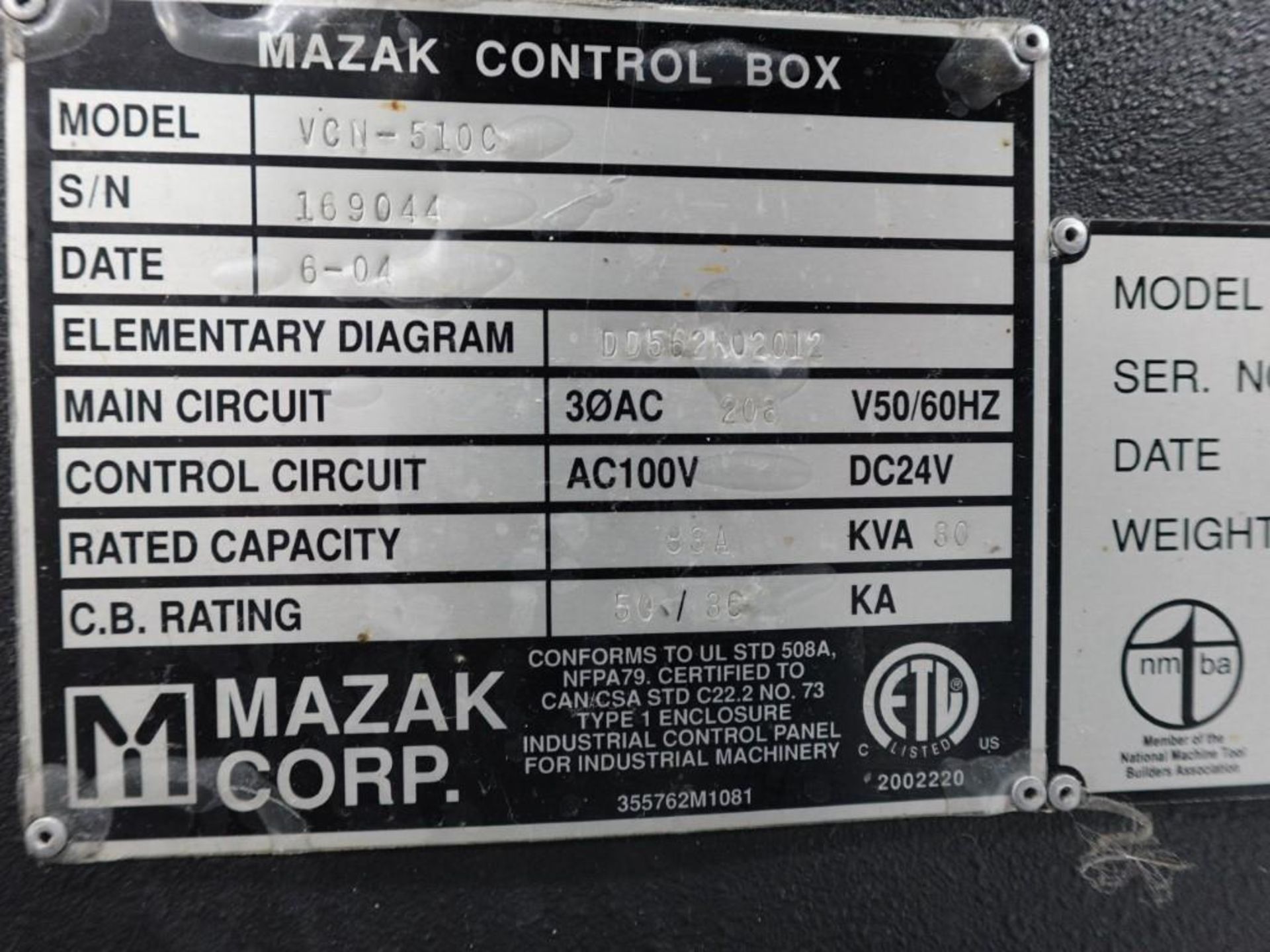 Mazak Nexus 510C CNC Vertical Machining Center - Image 6 of 9
