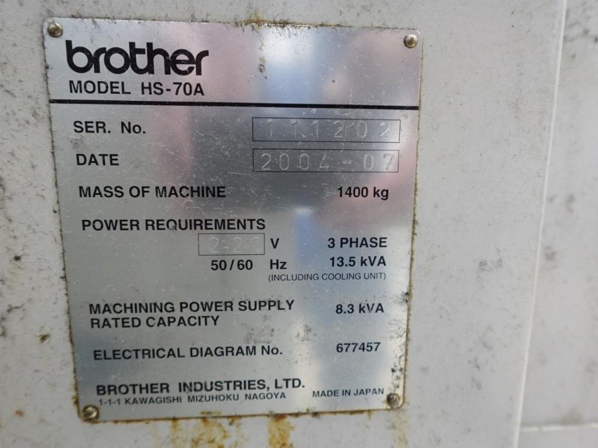 Brother HS-70A CNC Wire EDM - Image 7 of 8