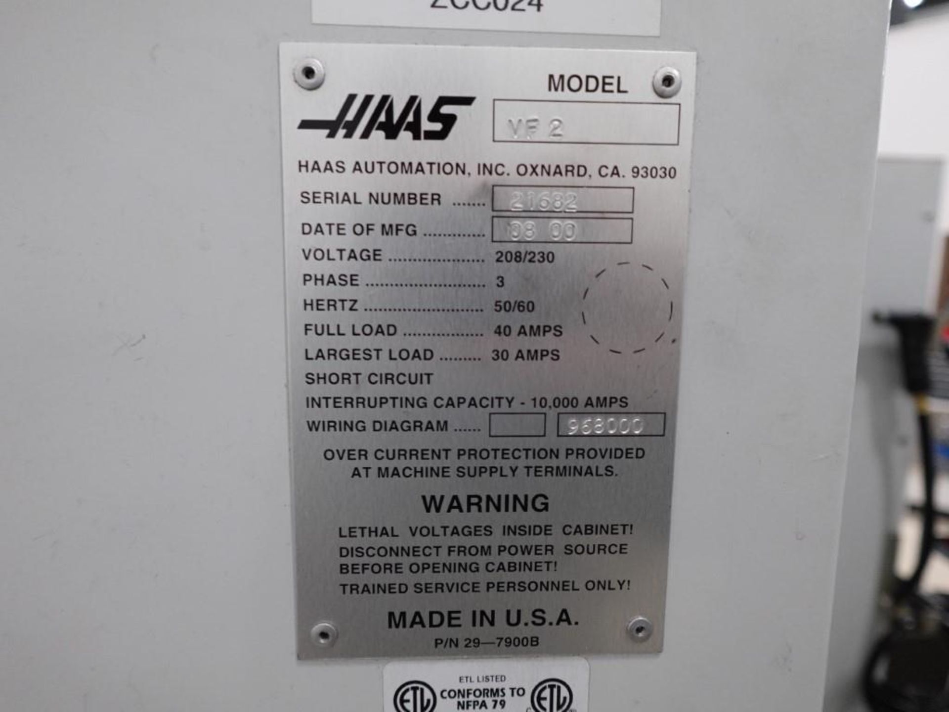 Haas VF-2B CNC Vertical Machining Center - Image 6 of 12