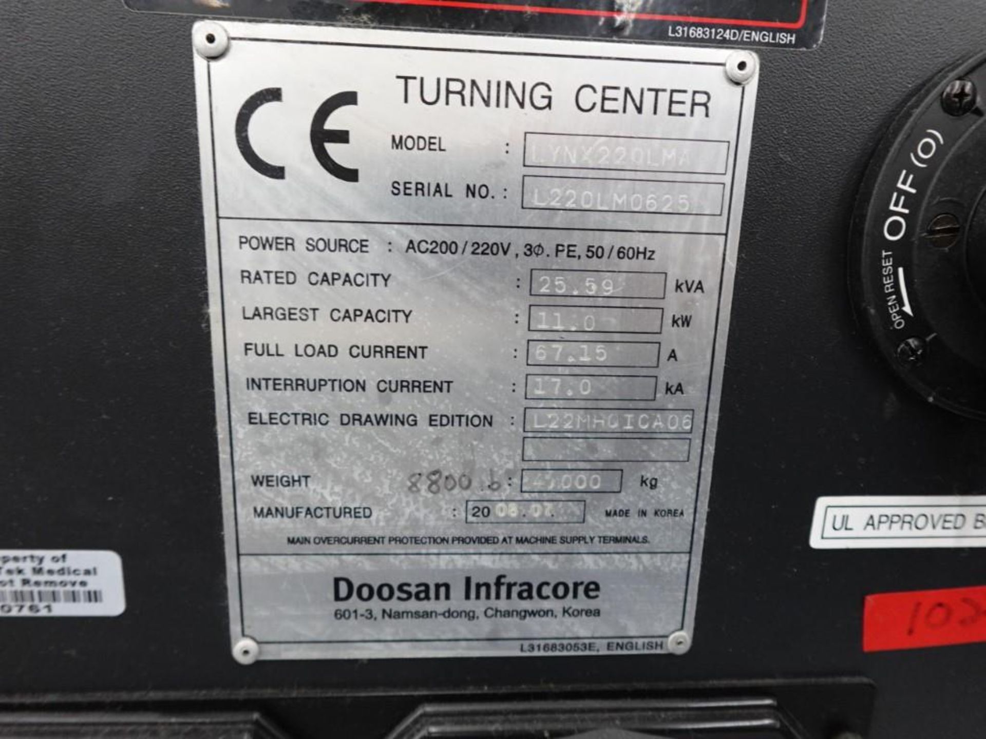 Doosan Lynx 220LMA CNC Turning Center - Image 6 of 11