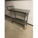 S.S Table w/ Back Splash 18"W x 42"D