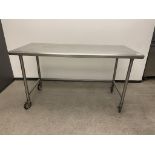 S.S Table On Wheels 66"L x 30"D