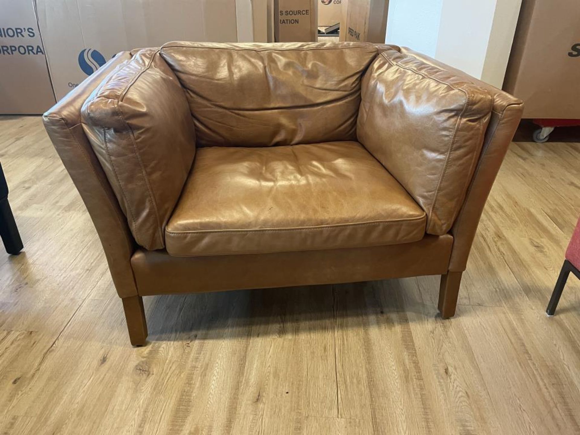 Restoration Hardware Saddle Leather Armchair