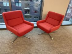 (2qty) Naughtone Hush Low Lounge Chair Red