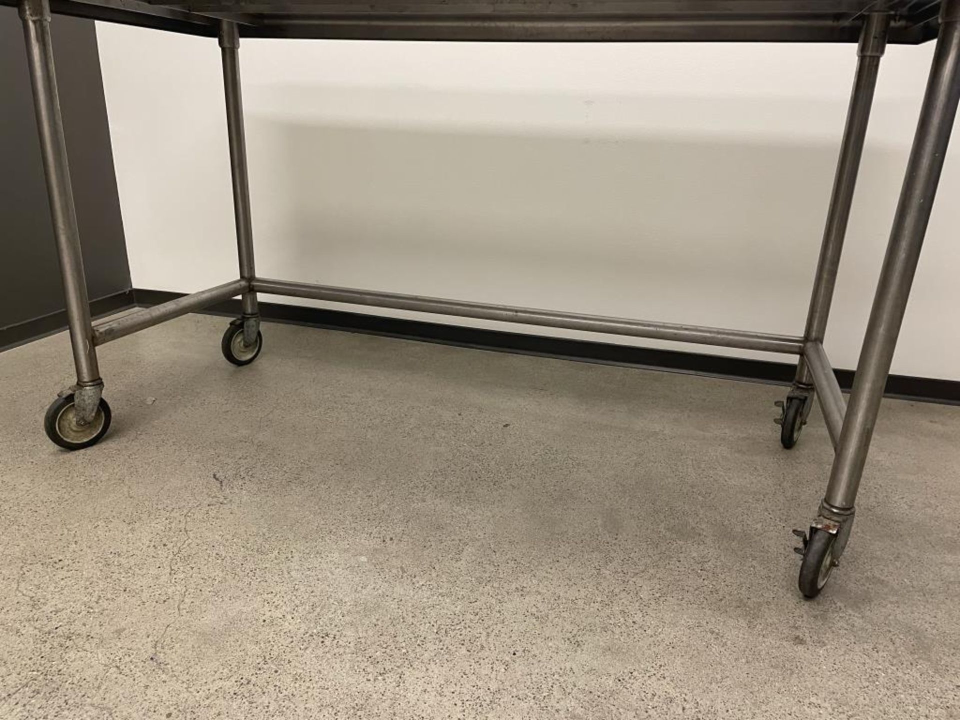 S.S Table On Wheels 66"L x 30"D - Image 3 of 4