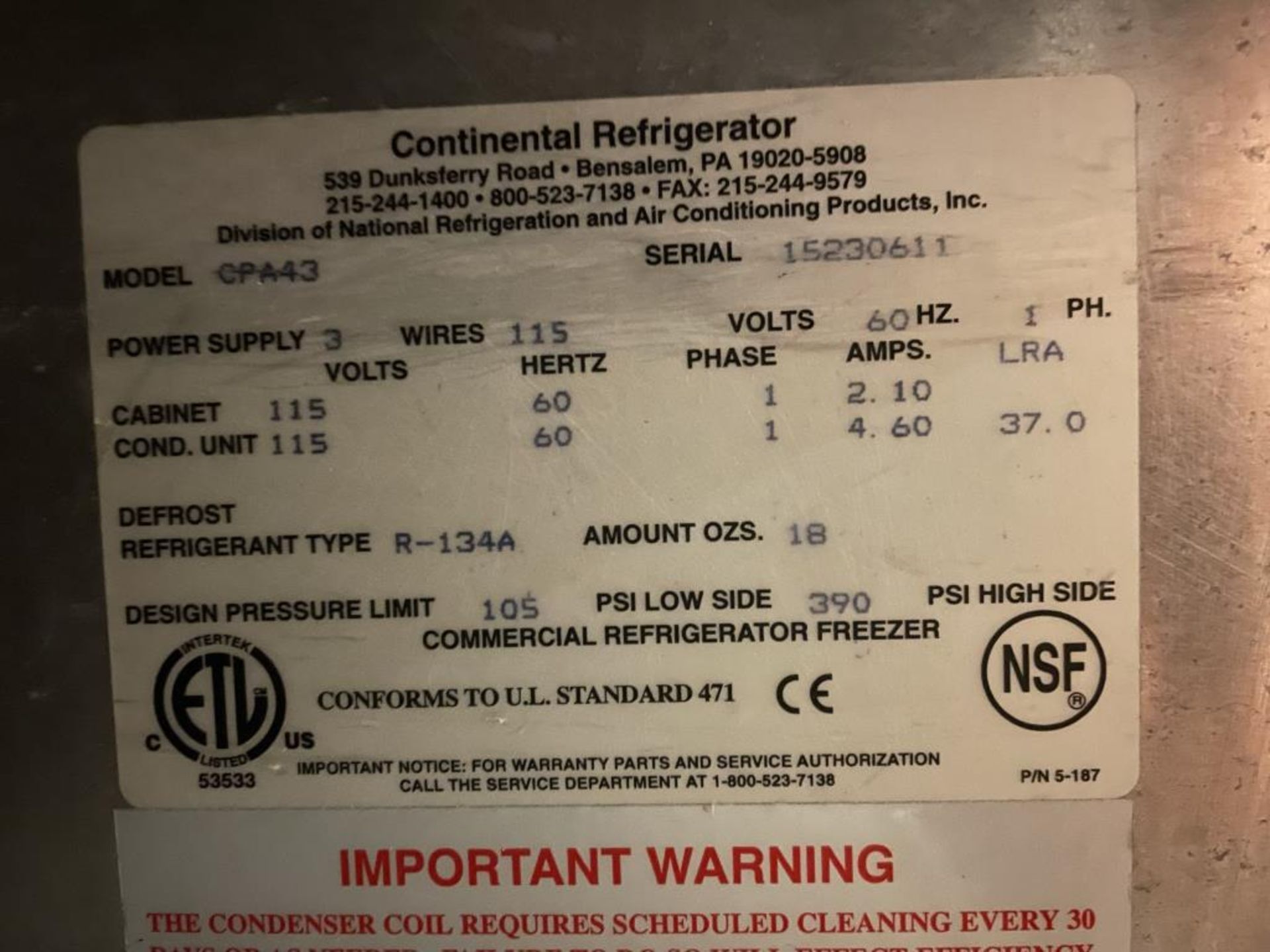 Continental CPA43 Refrigerated Pizza Prep Table - Image 3 of 8