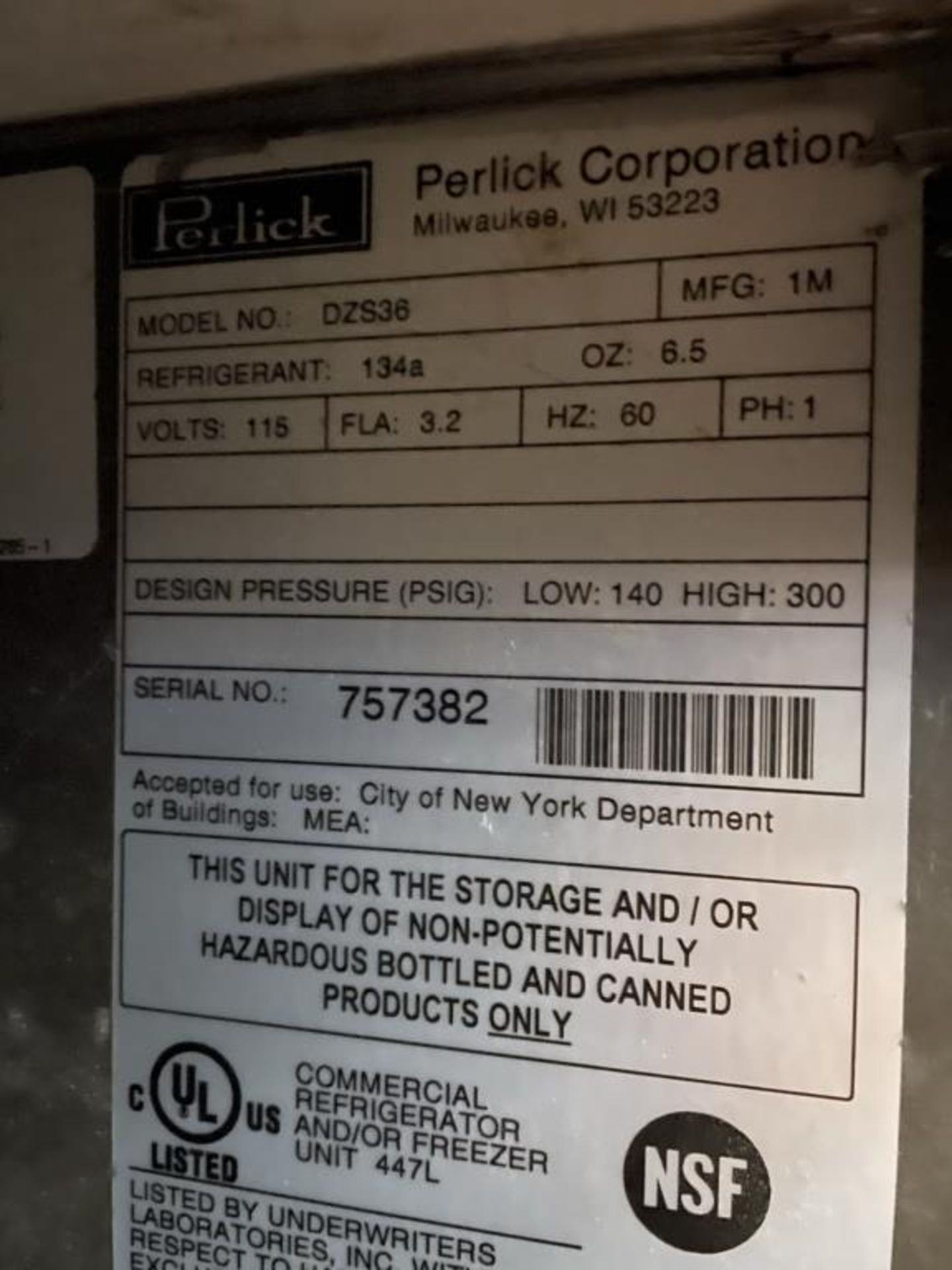 Perlick DZS36 S.S Pony Kegerator - Image 4 of 6