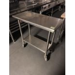 S.S Table On Wheels 36"L x 18"D