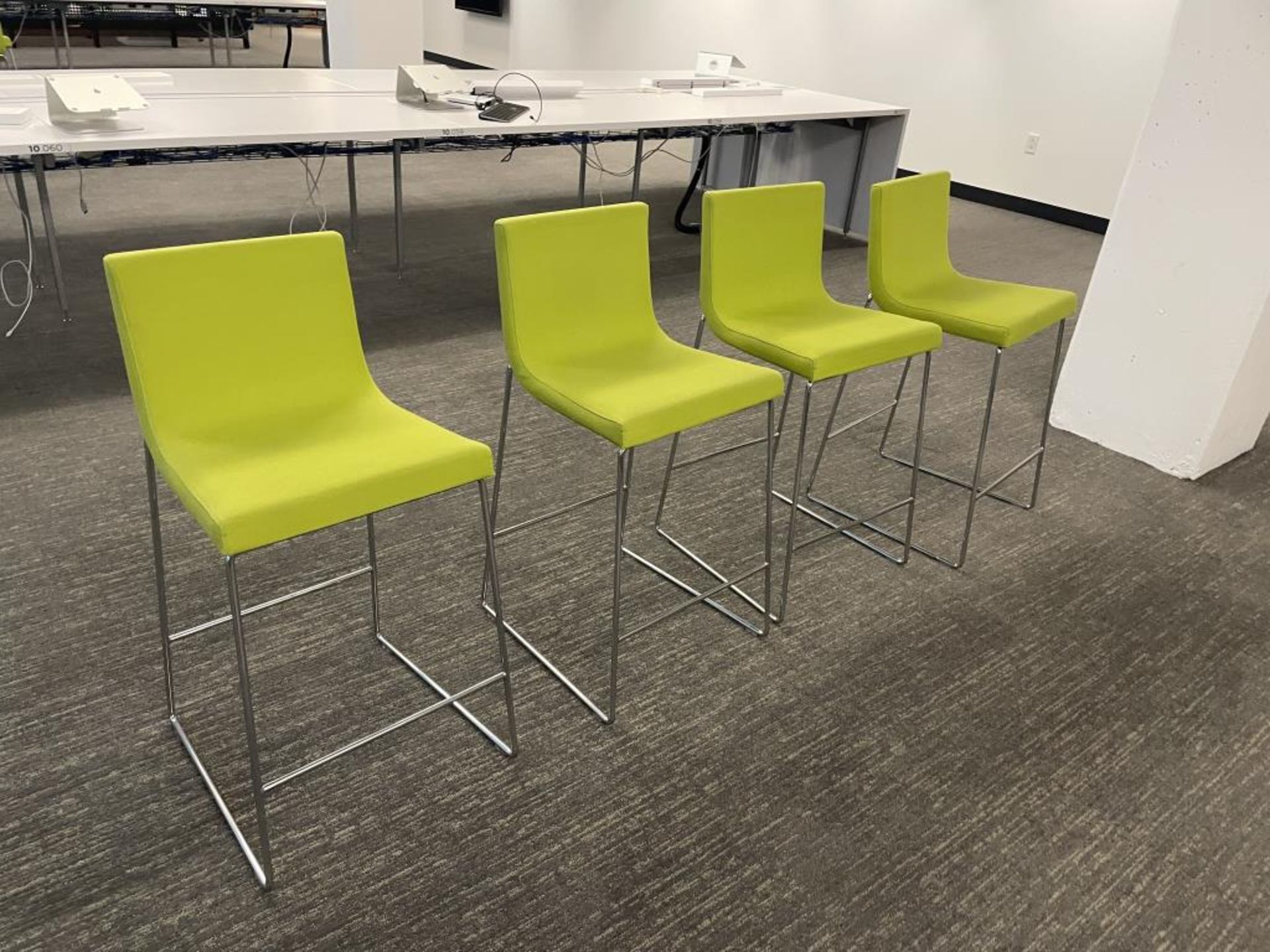 (12qty) Andreu World Lineal Comfort Stools Lime Green - Image 5 of 8