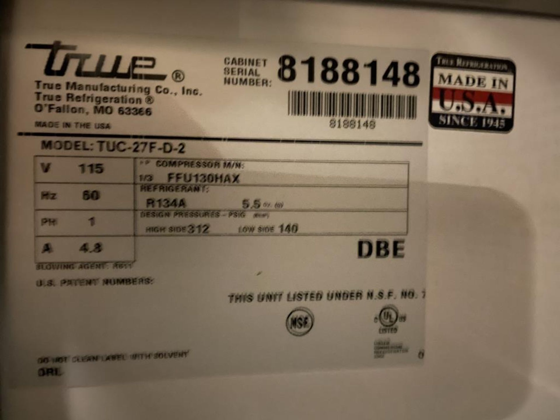 True TUC-27F SS Undercounter Freezer (2 Drawer) - Image 3 of 5