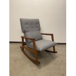 DWR Risom Rocker Chair Walnut / Heather