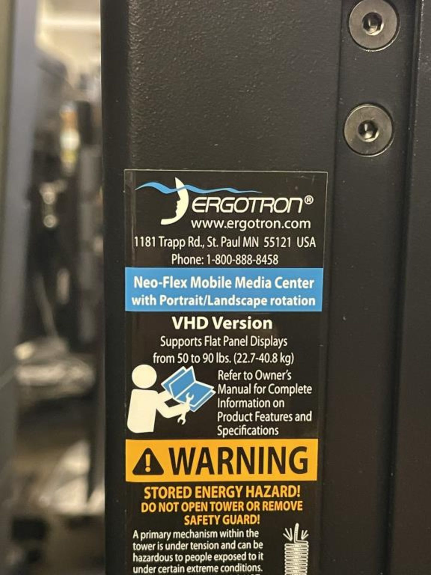 Sharp Aquos 60" LED TV & Ergotron Neo-Flex VHD Mobile - Image 5 of 5