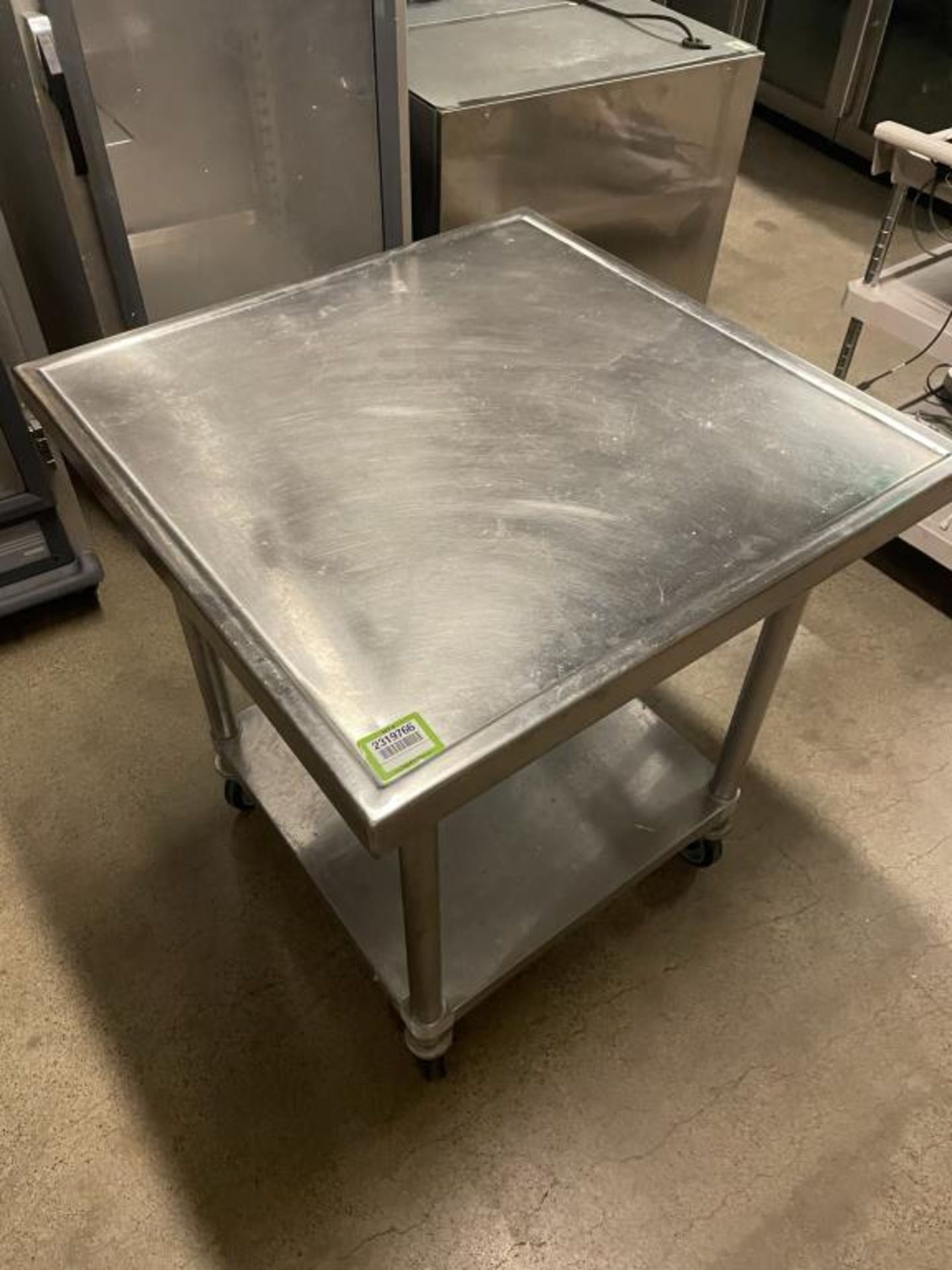 S.S Table on Wheels 30"x 30" - Image 2 of 4