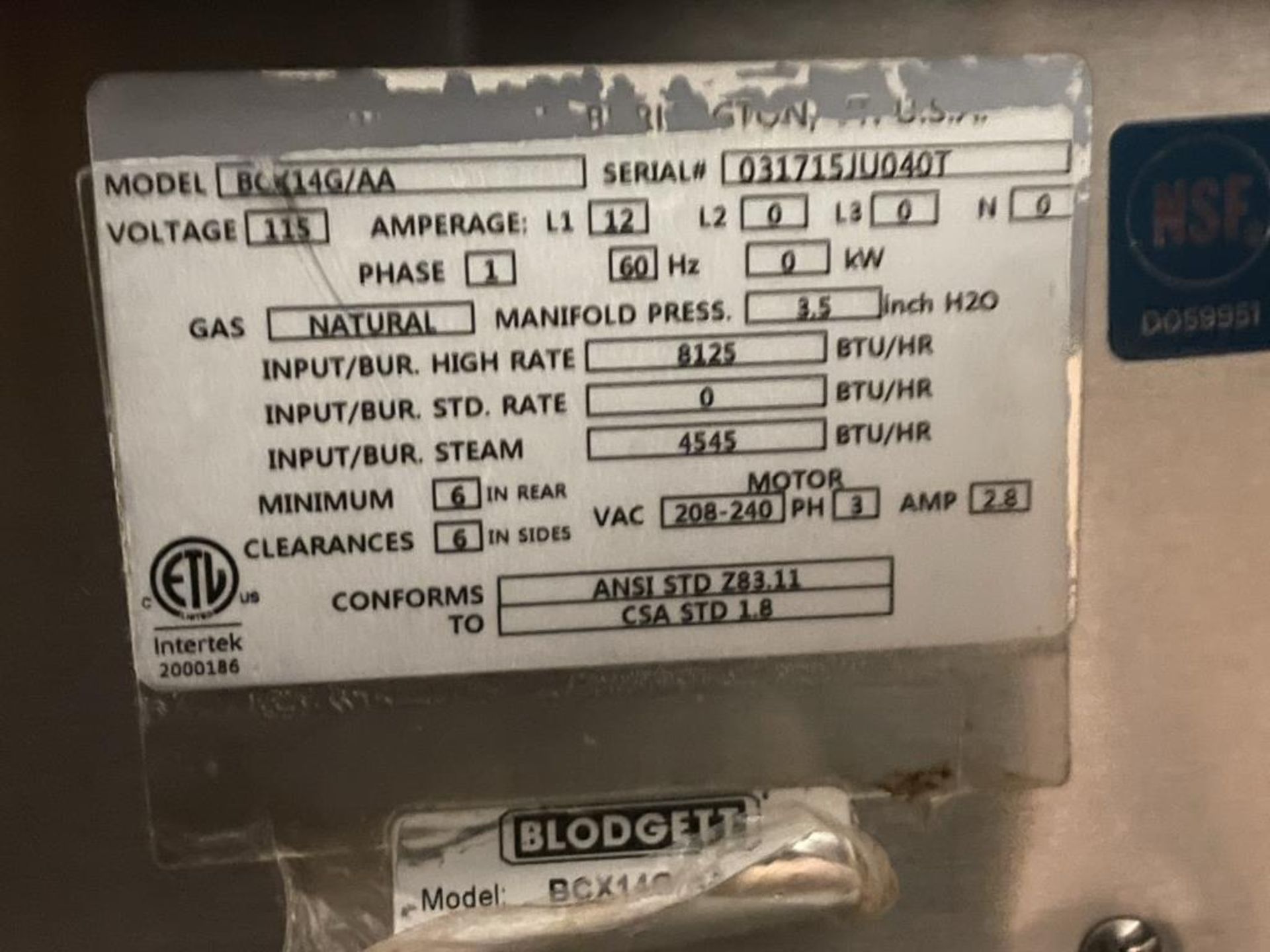 Blodgett BCX-14G Double Full-Size Combi-Oven - Image 5 of 10