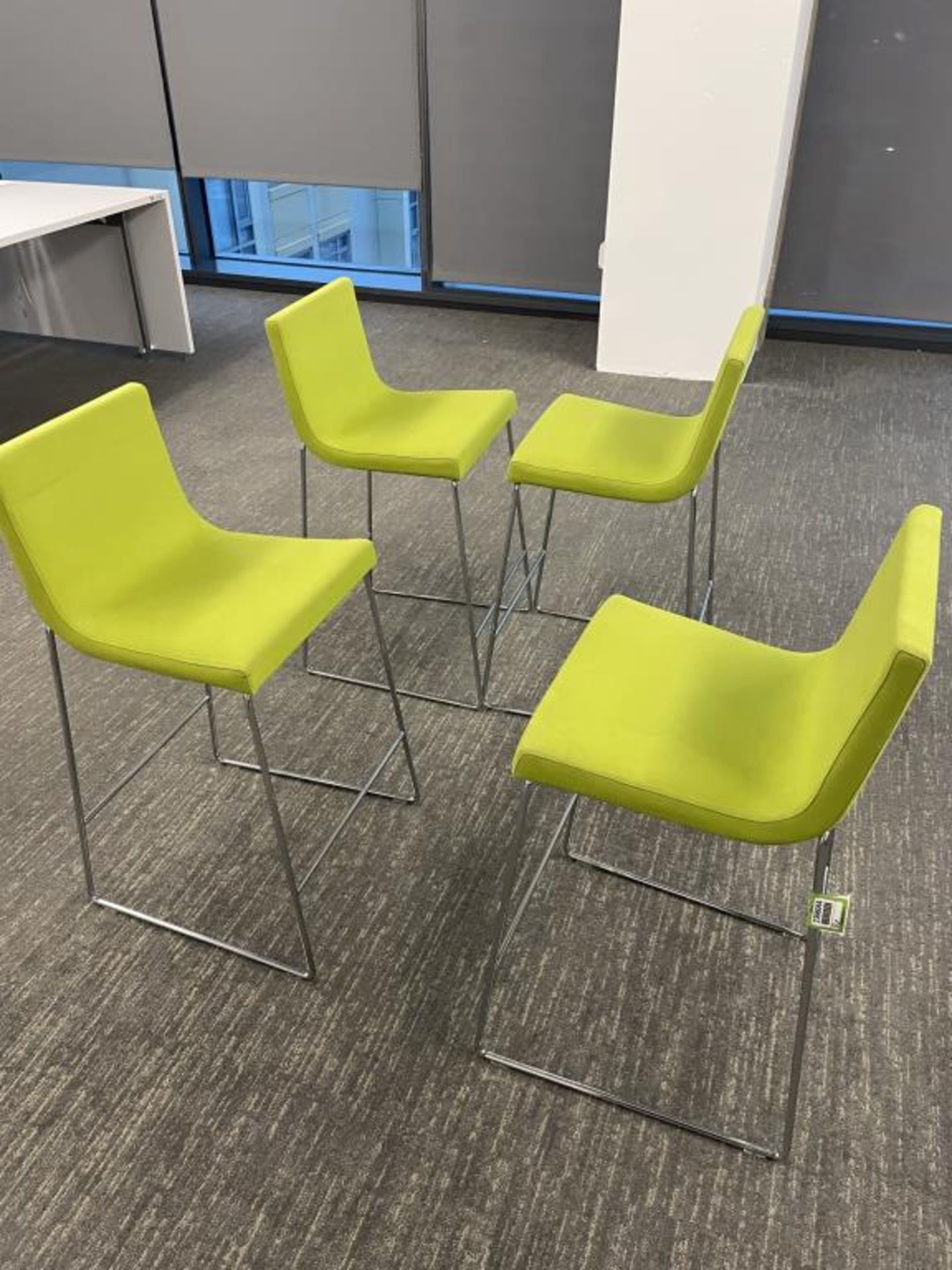 (12qty) Andreu World Lineal Comfort Stools Lime Green