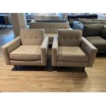 (2qty) DWR Bantam Armchair Oatmeal Lama Tweed Fabric