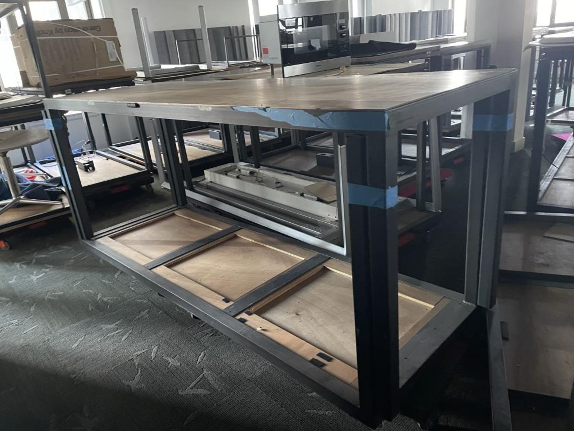 (4qty) Custom High Top Wood Tables 108"x36"x42" - Image 4 of 4