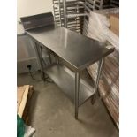 S.S Table w/ Back Splash 18"W x 42"D