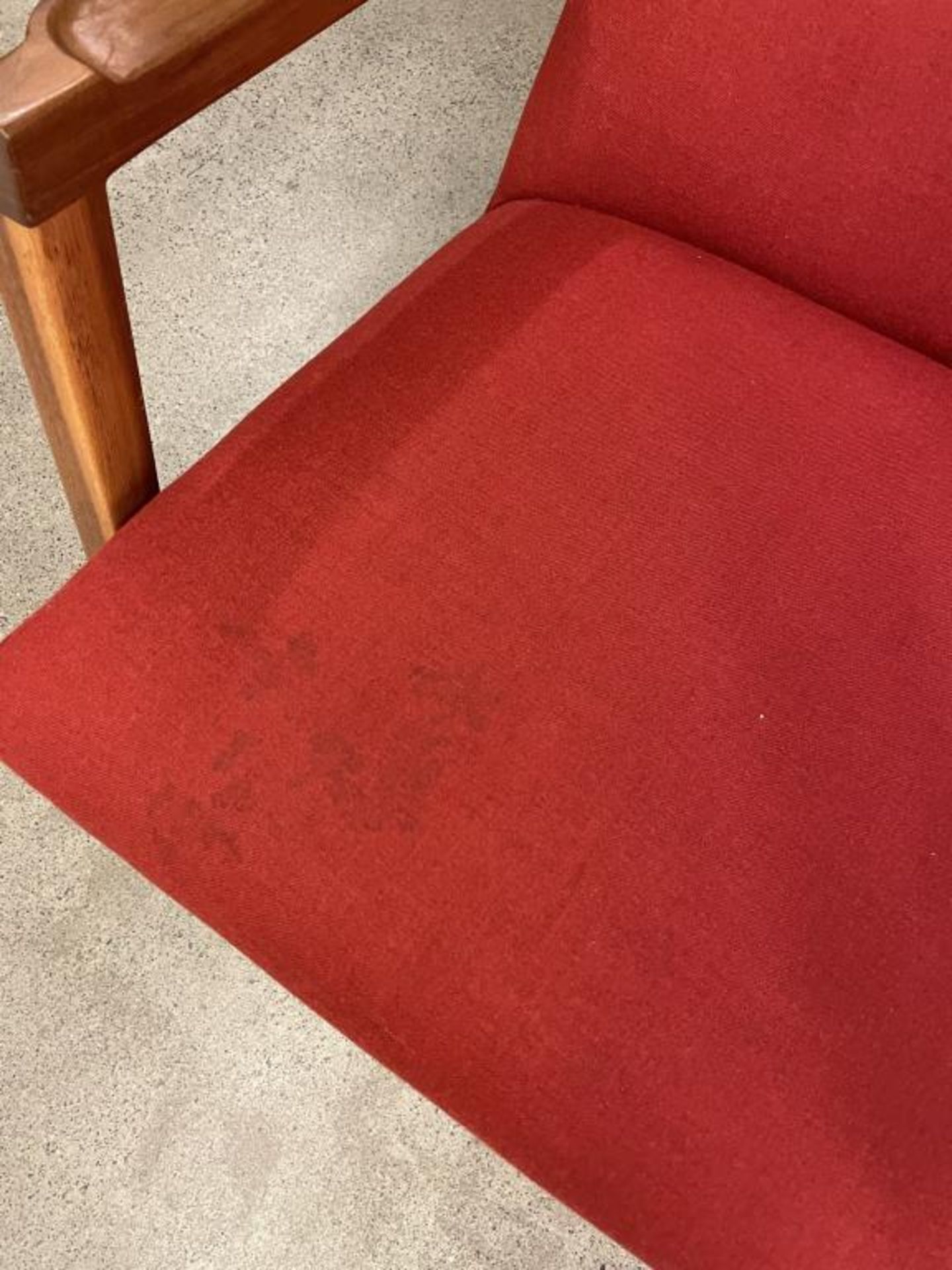 (2) DWR Risom Rocker Chair Walnut / Scarlet - Image 8 of 8