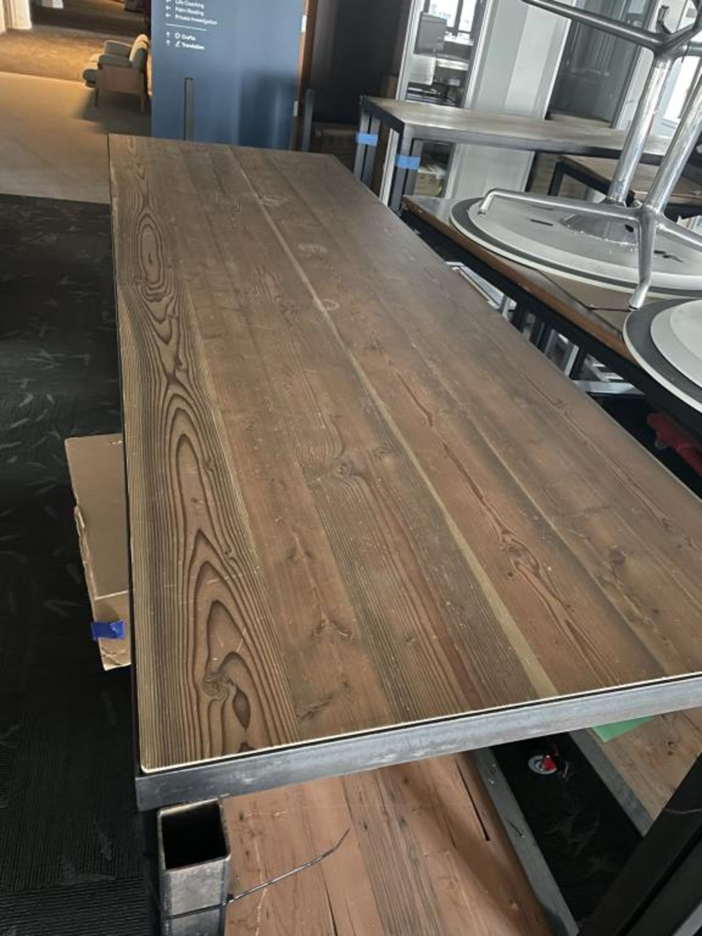 (4qty) Custom High Top Wood Tables 108"x36"x42" - Image 2 of 4