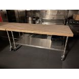 Maple Top Table w/ S.S Base on Wheels 72"x36"