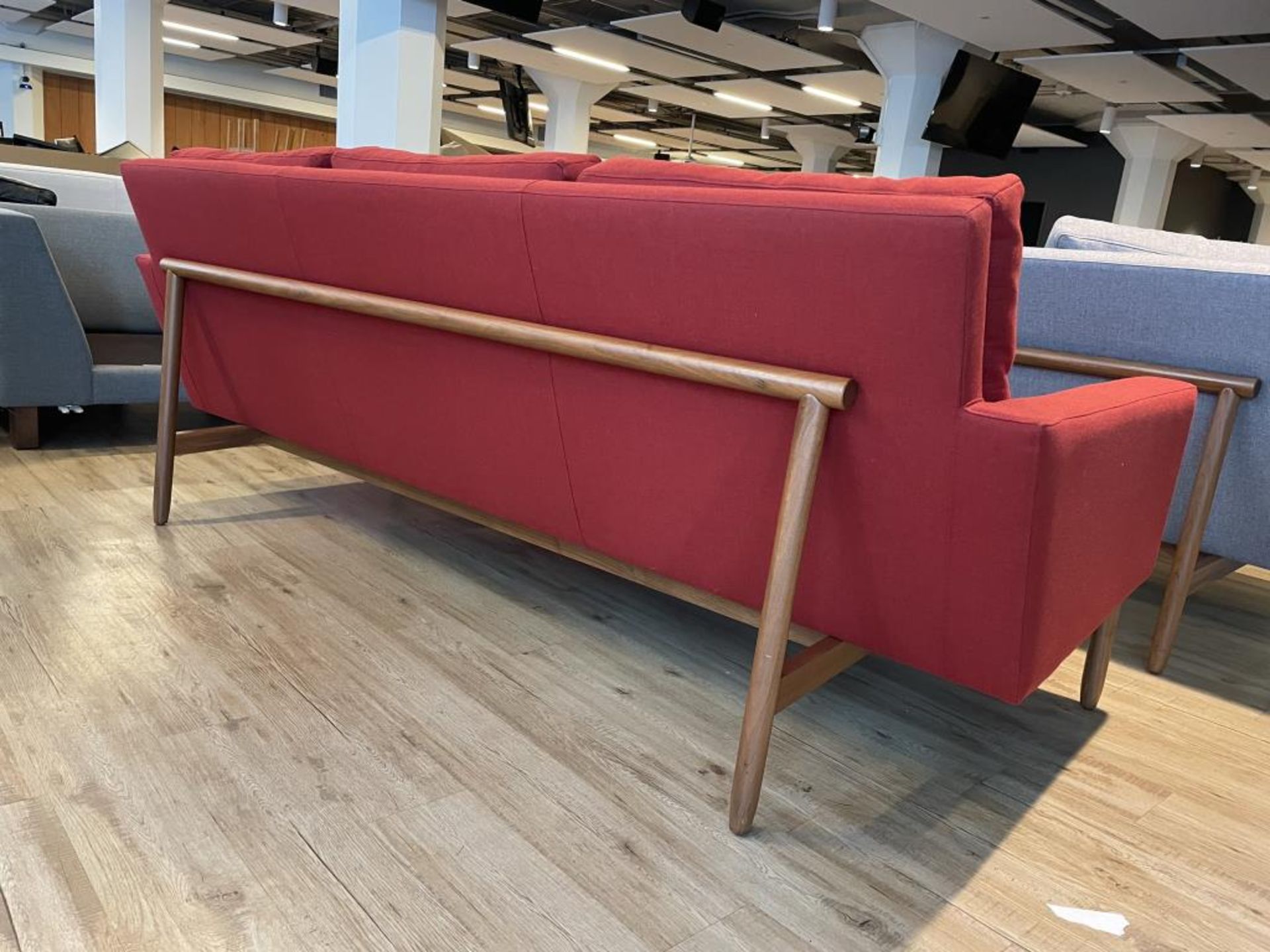 DWR Raleigh Sofa, Walnut Frame, Scarlet - Image 2 of 6