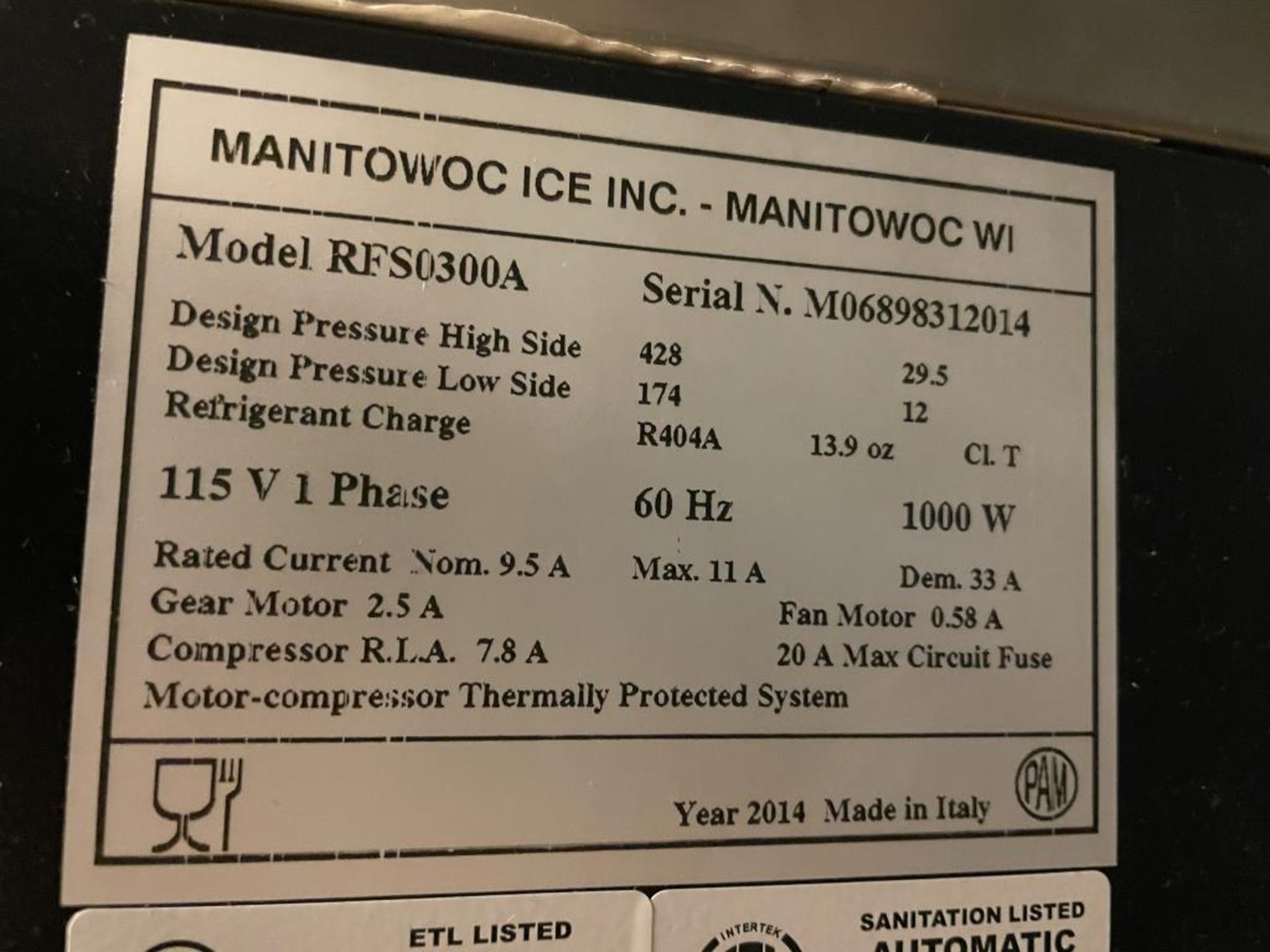 Manitowoc Ice Machine RFS0300A - Image 3 of 4