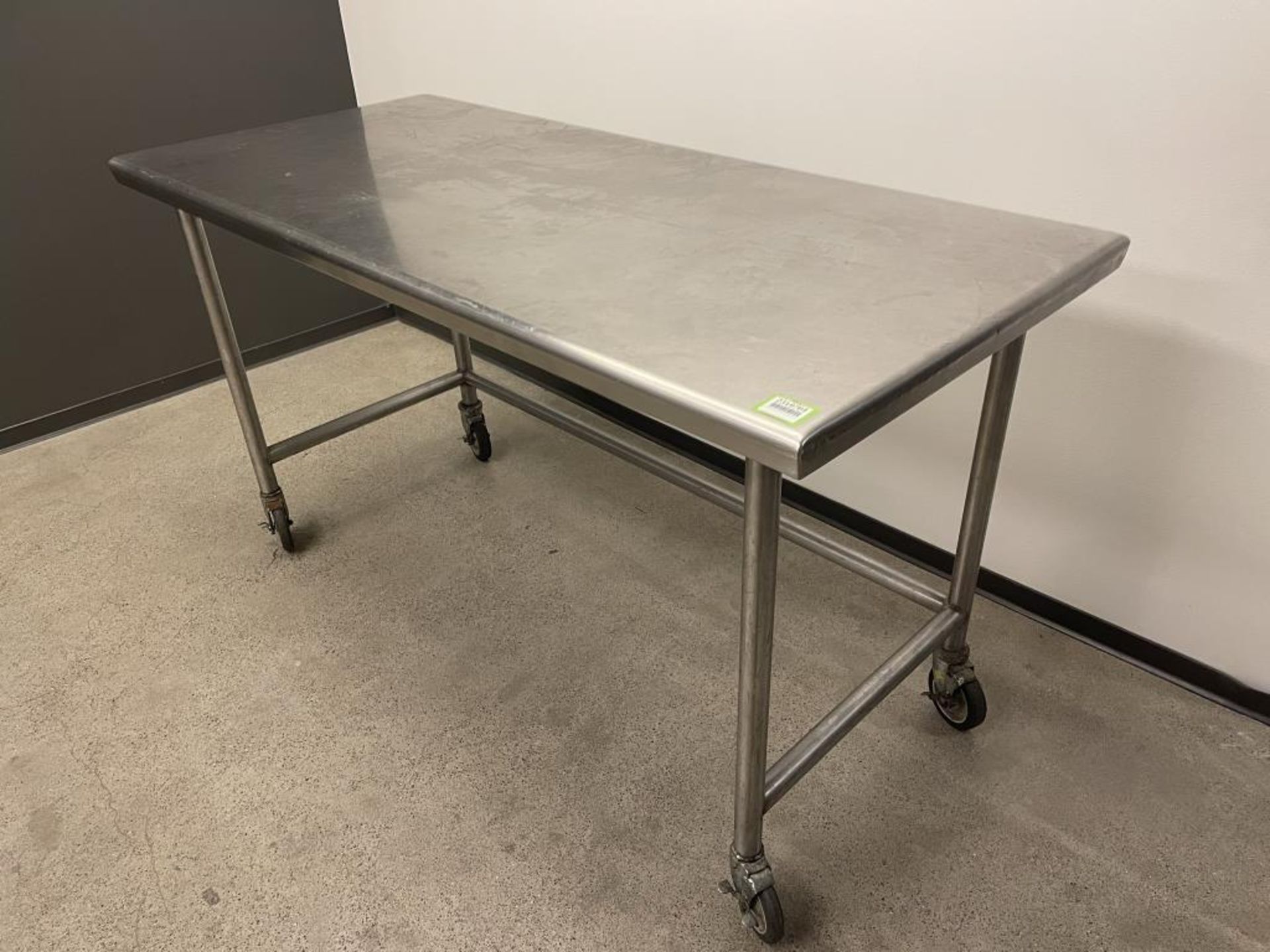 S.S Table On Wheels 66"L x 30"D - Image 2 of 4