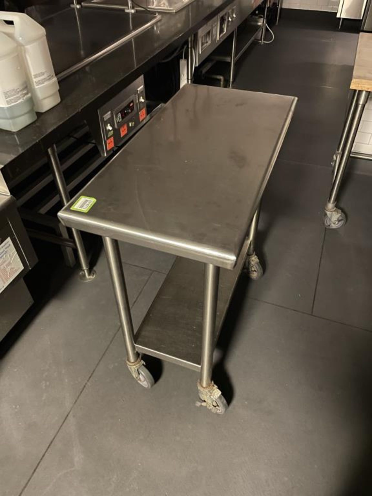 S.S Table On Wheels 36"L x 18"D - Image 2 of 3