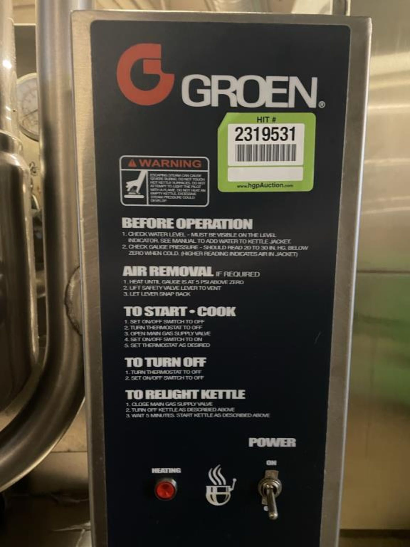 Groen TDC-48 Steam Jacketed Tilting Kettle - Image 6 of 7