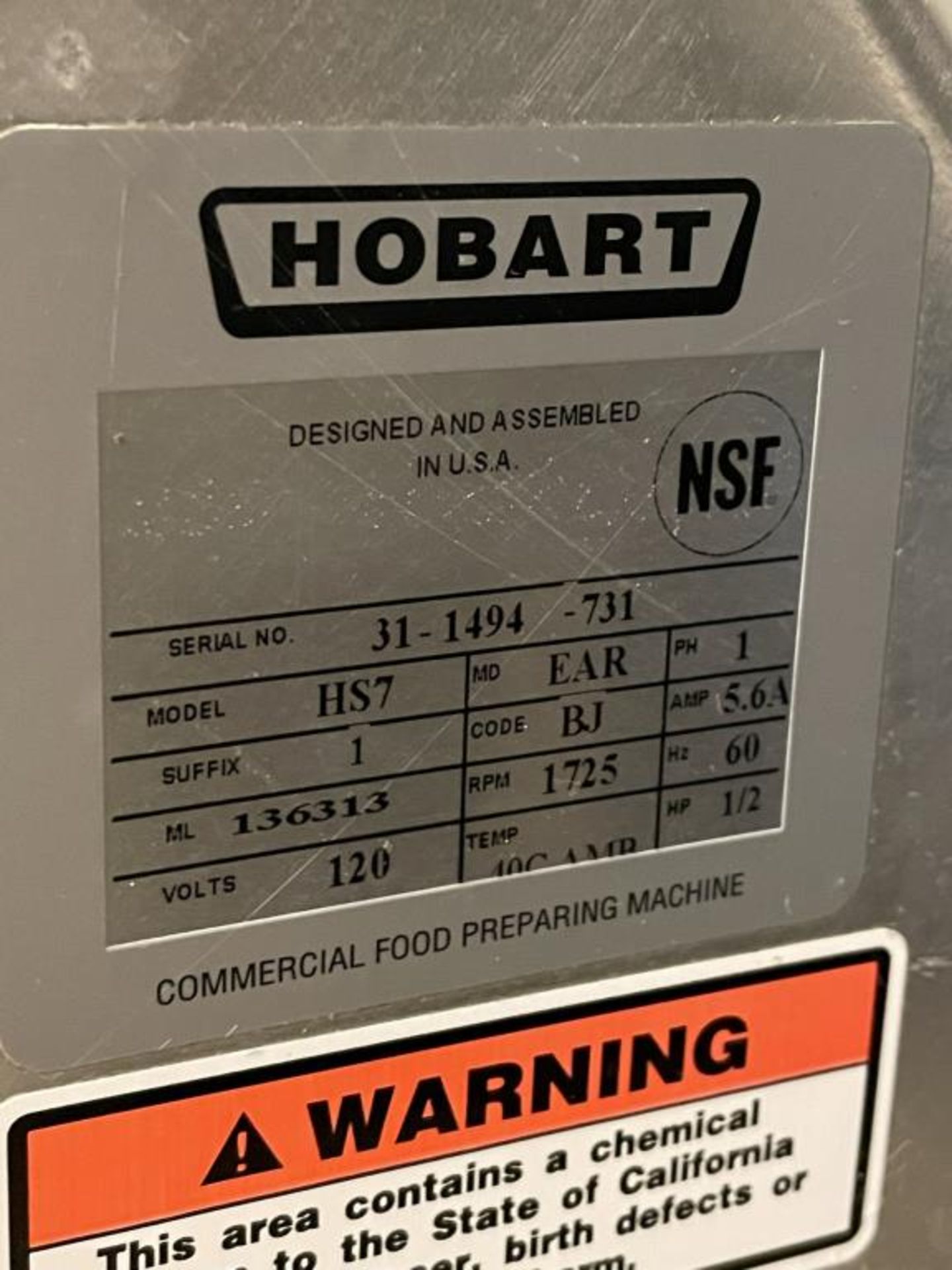 Hobart HS7N-1 13" Automatic Slicer - Image 4 of 5