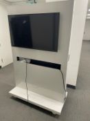 (7qty) Media Space Flat Panel Carts and (4qty) TV's