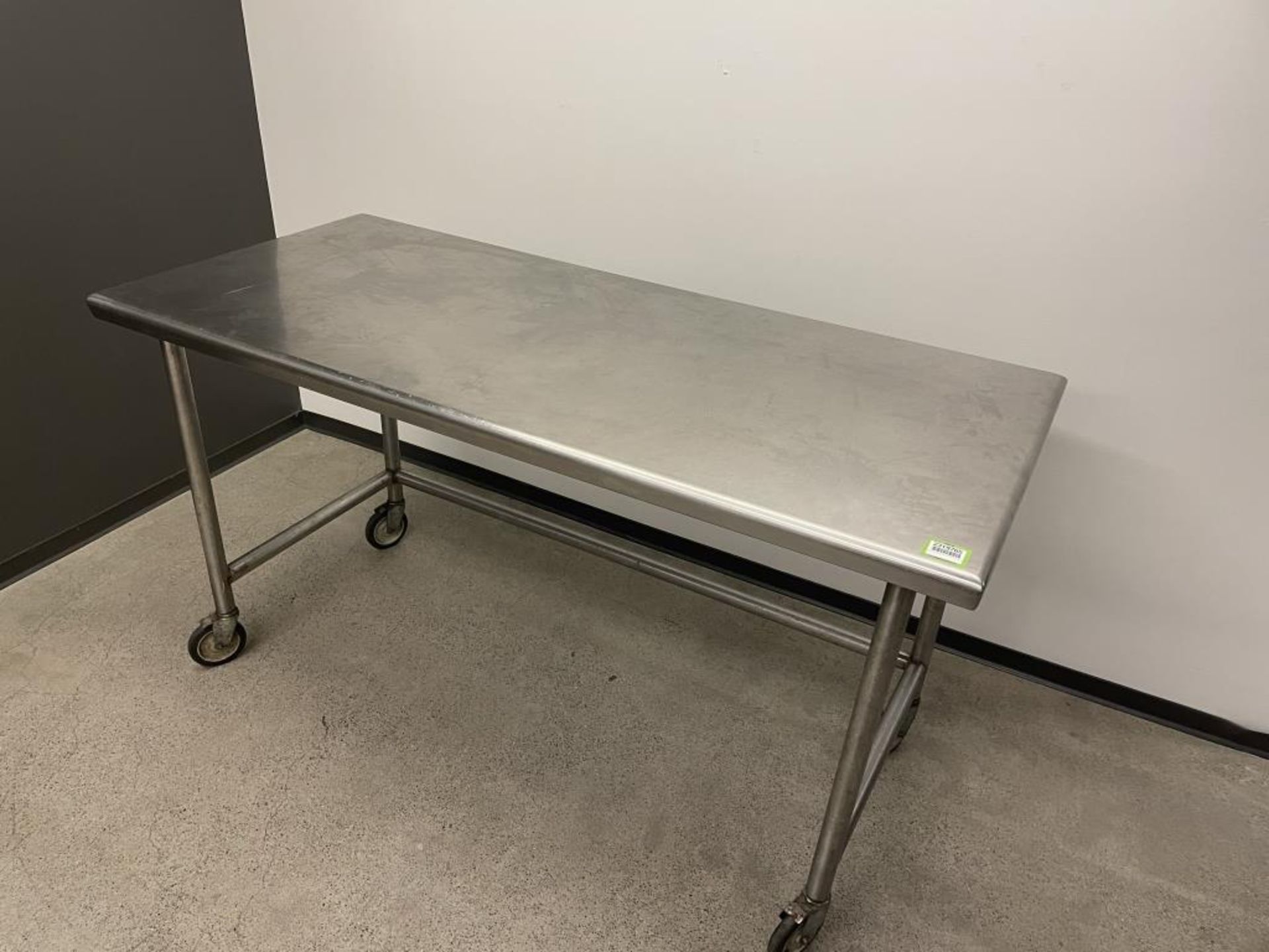 S.S Table On Wheels 66"L x 30"D - Image 2 of 4