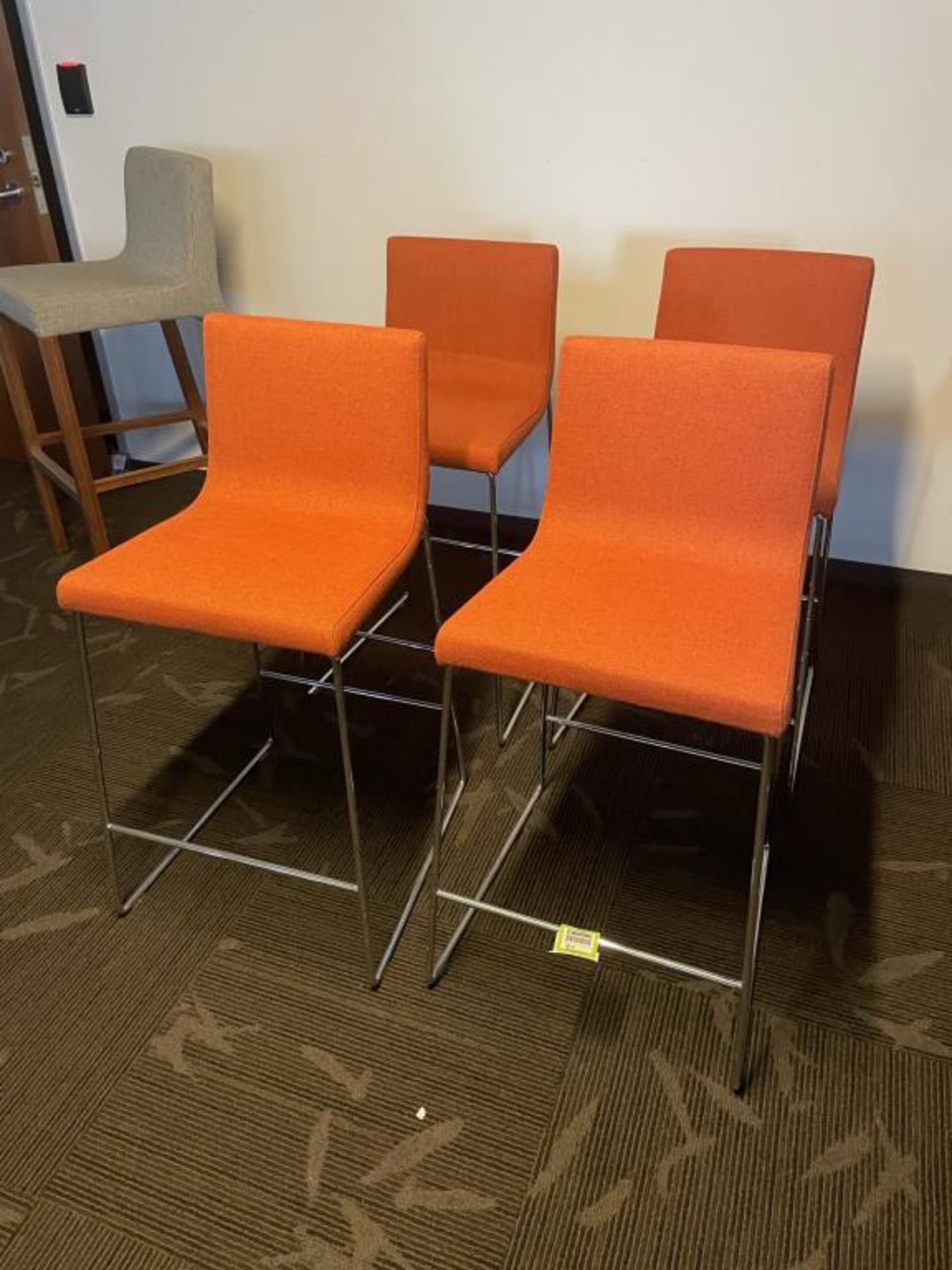 (4qty) Andreu World Lineal Comfort Stools Orange