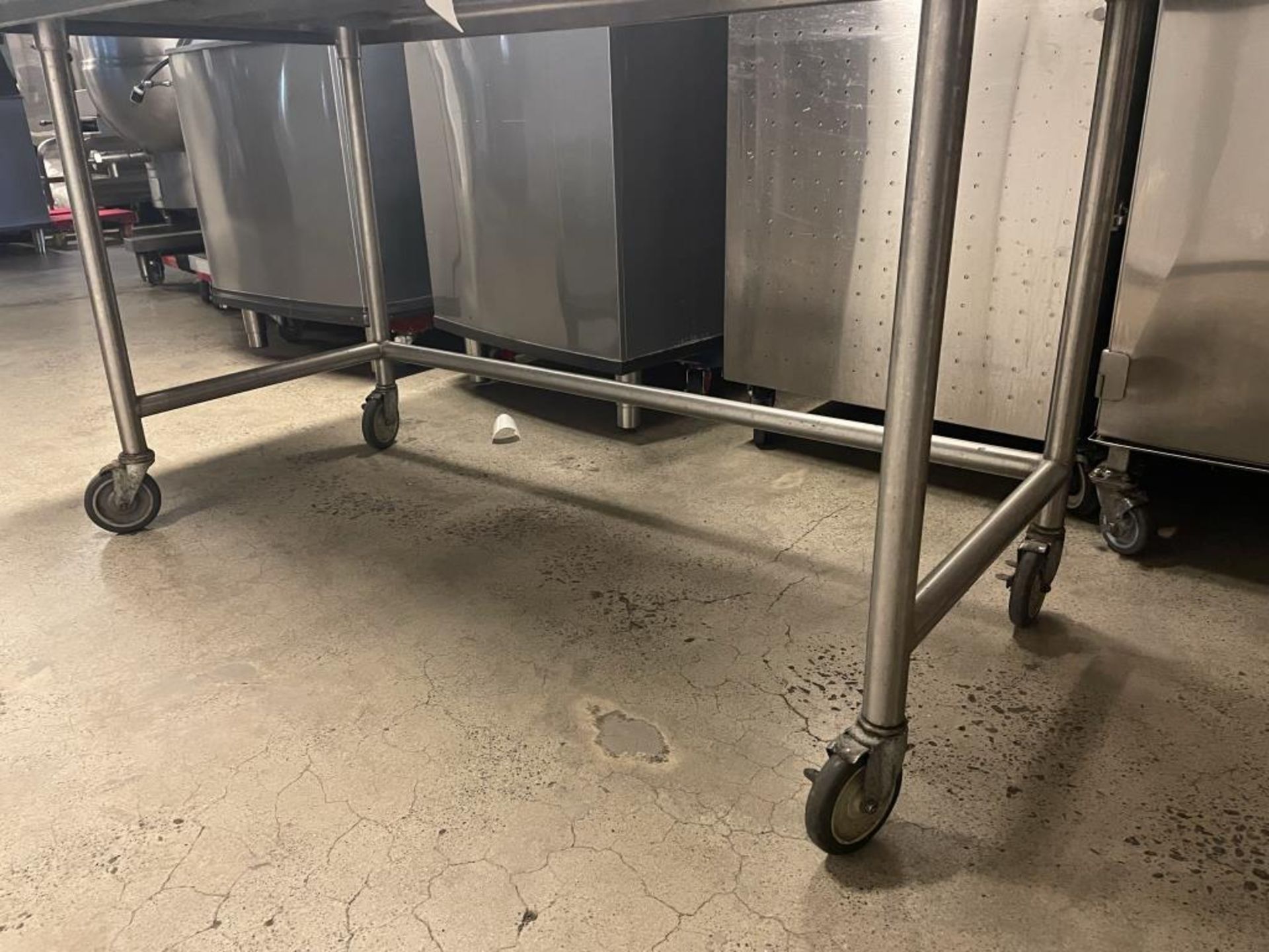 S.S Table On Wheels 66"L x 30"D - Image 3 of 4