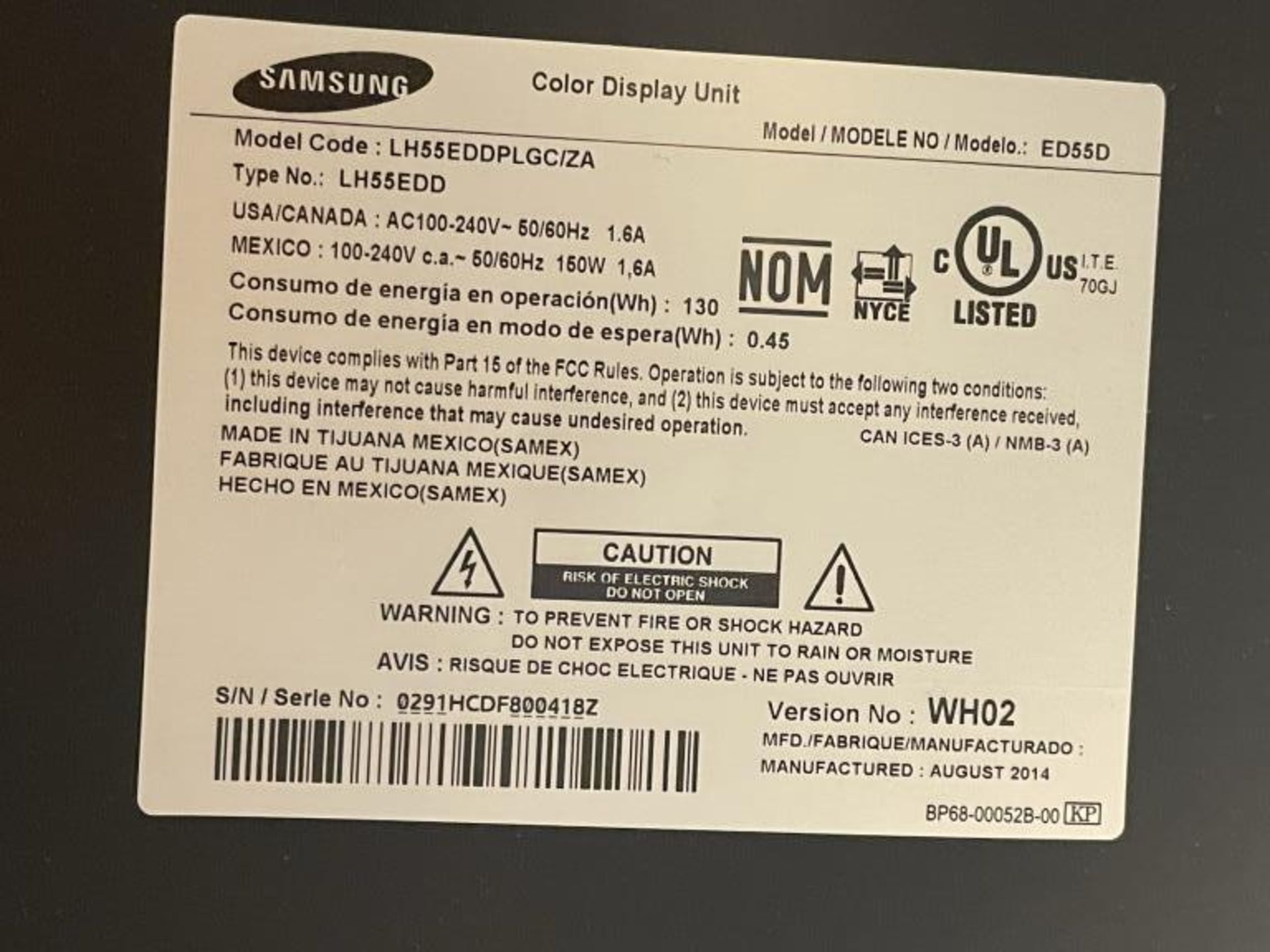 Samsung 55" Display & Ergotron Neo-Flex VHD Mobile Media Center - Image 3 of 9