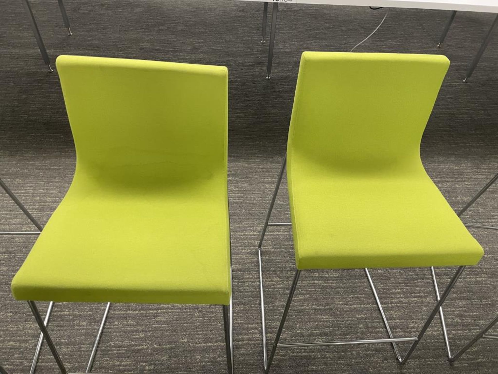 (12qty) Andreu World Lineal Comfort Stools Lime Green - Image 3 of 7