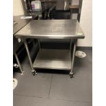 S.S Table On Wheels 36"L x 30"D