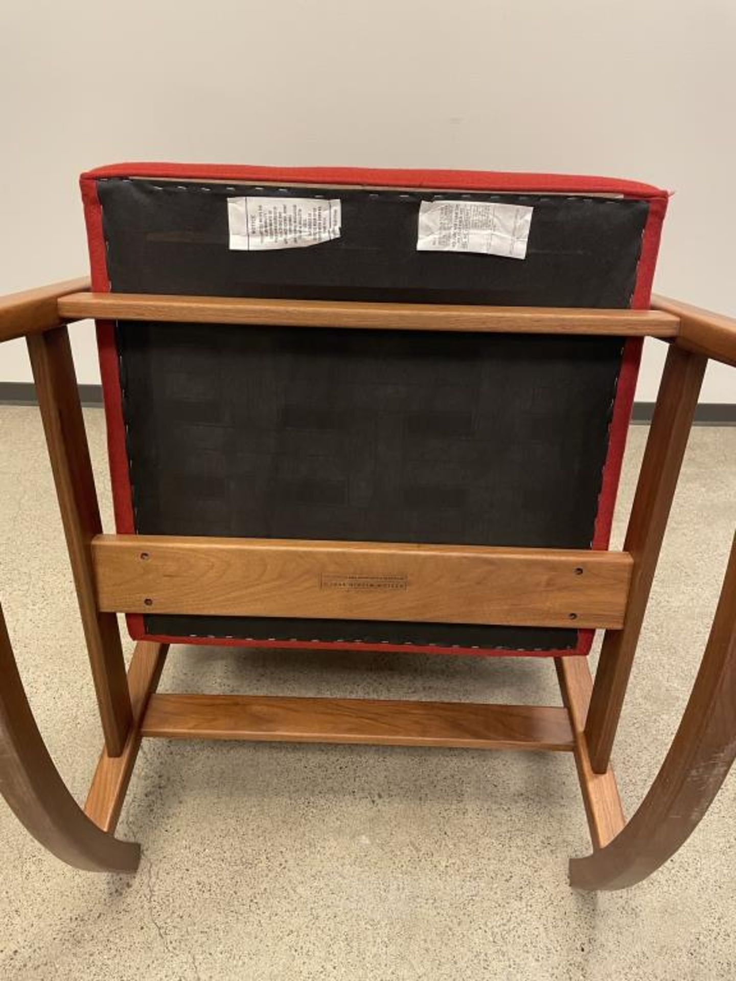 (2) DWR Risom Rocker Chair Walnut / Scarlet - Image 6 of 8