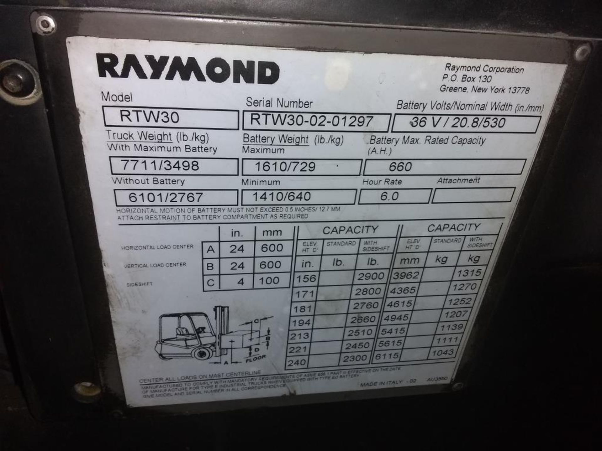 3,000 lb. Capacity 36V Forklift - Image 6 of 6