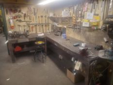 L-Shape Work Bench w/ Contents