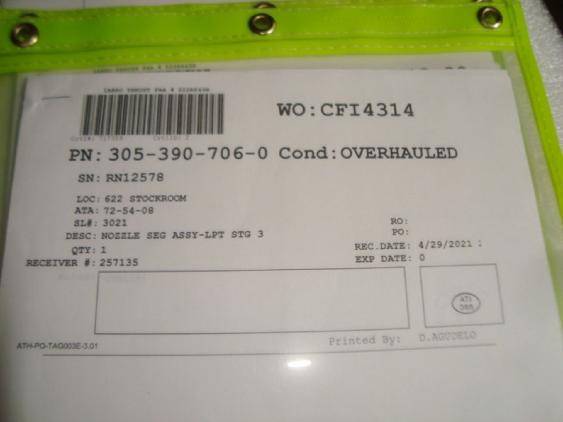 CFM56-3 Jet Engine Parts Inventory - Image 3 of 20