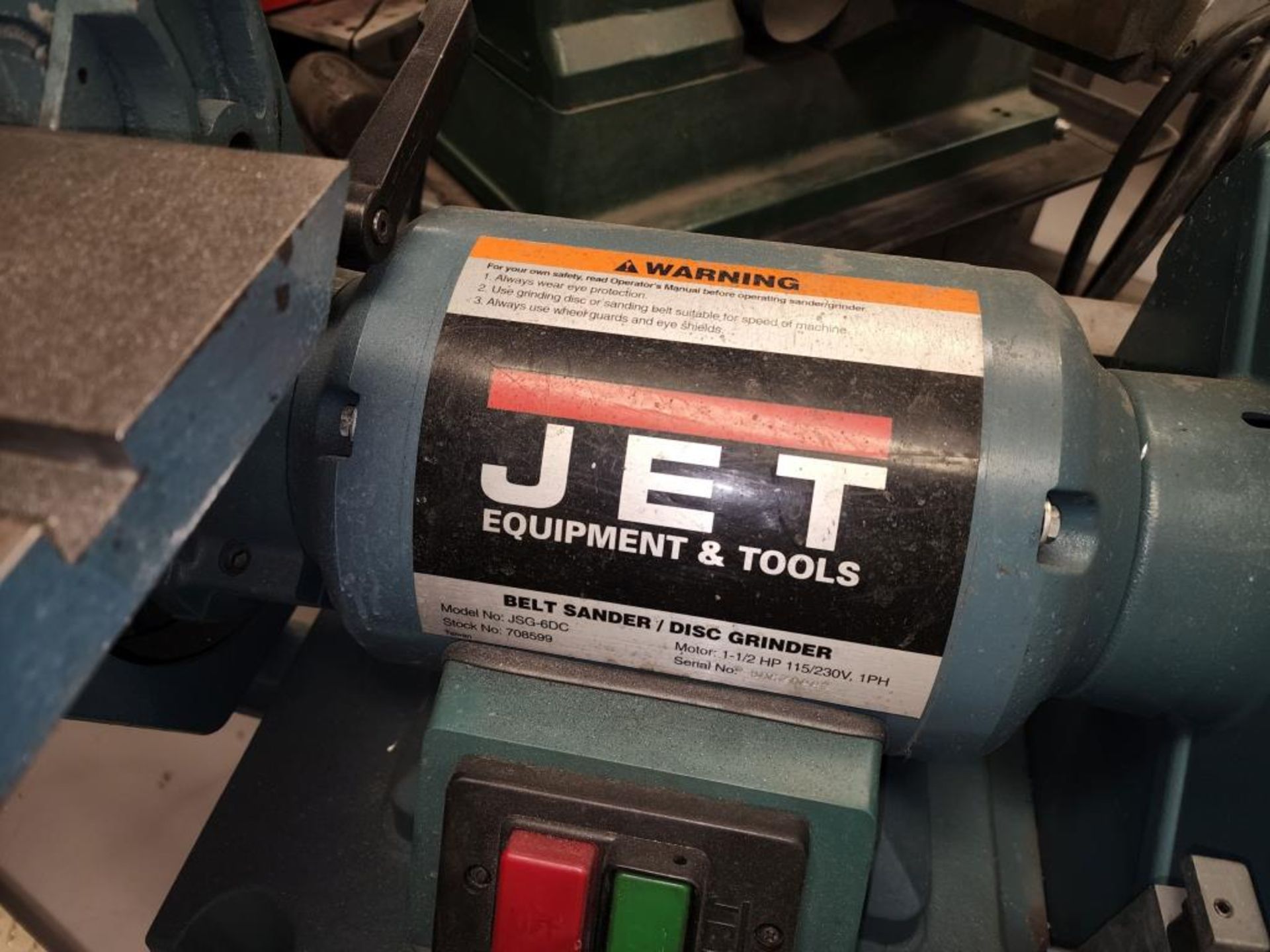 Jet Equipment Belt Sander/Disc Grinder - Image 3 of 7