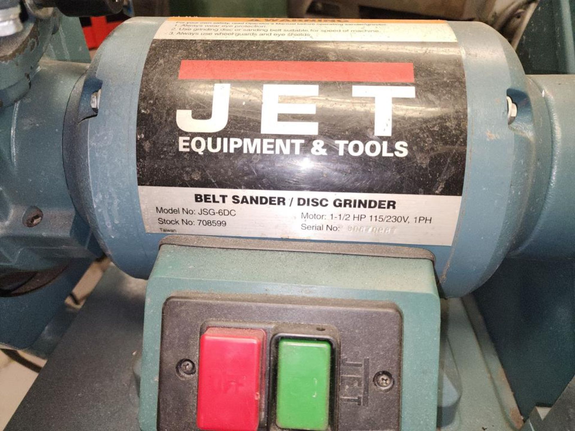 Jet Equipment Belt Sander/Disc Grinder - Image 7 of 7