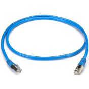 CAT5 Solid Ethernet Patch Cables, Shielded, Blue/Grey