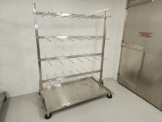 SS Wheeled Hang Dry Carts W/ BTM Drip Tray