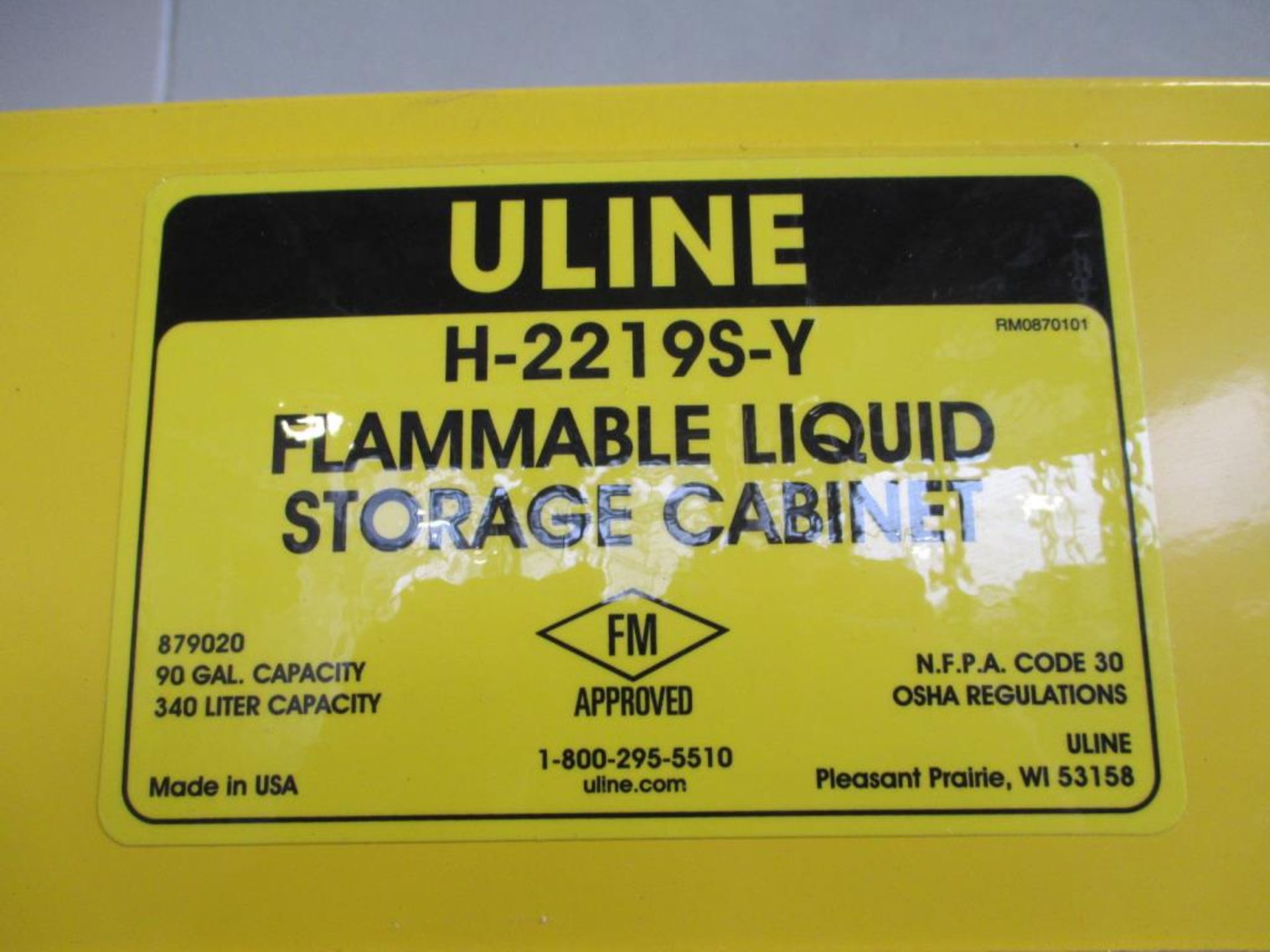 Uline Flammable Cabinet - Image 3 of 3