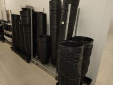 Assorted Black Plastic Pots