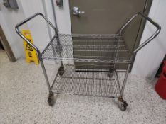 SS Wheeled Cart, 3'X2' W/ One Shelf